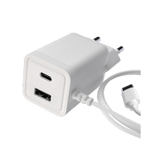 Сетевое зарядное устройство Maxvi A304T Type-C\USB 3A 15W + литой кабель Type-C 1.2м, белый