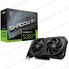 Видеокарта MSI RTX 5060 Ti SHADOW 2X PLUS, NVIDIA RTX 5060 Ti, 16 ГБ GDDR7, 128 бит, PCI-e 5.0, 1xHDMI, 3xDP, 2572 МГц