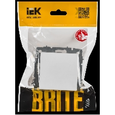 Выключатель BRITE 1-кл. перекр. 10А ВС10-1-3-БрАБ а/б IEK арктический белый