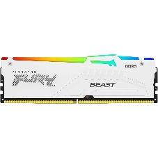 Оперативная память Kingston Fury Beast, DDR5, 32Gb (1x32Gb), 6000MHz, CL36, DIMM, радиатор, RGb, белый