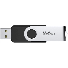 Флешка USB Netac U505 (NT03U505N-008G-20BK), 8Gb, USB 2.0, R/W 70/30, черный/серебристый