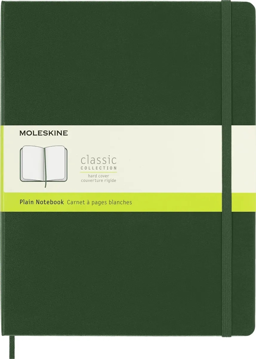 Блокнот Moleskine CLASSIC QP092K15 XLarge 190х250 мм, 192 страниц, нелинованный, твердая обложка, зеленый