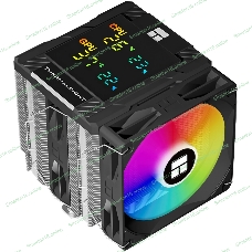 Кулер для процессора Thermalright Peerless Assassin 120 Digital Black ARGB (4-pin PWM, LED temp., 162mm, Ni/Cu, 6x6mm, ARGB, 2x120mm, 88.89CFM, 25.6dBA, 1850RPM, S: 1851, 1700, 1200, 115X, AM5, AM4, black)