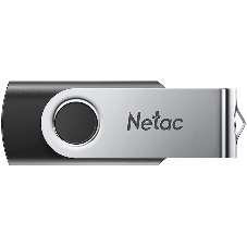 Флешка USB Netac U505 (NT03U505N-008G-20BK), 8Gb, USB 2.0, R/W 70/30, черный/серебристый