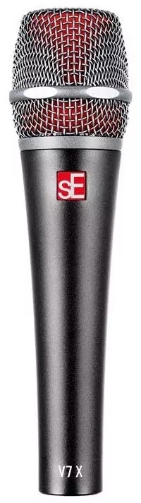 Микрофон динамический sE Electronics V7 X инструментальный, 30 Гц - 19 кГц, суперкардиоида, комплектация: микрофонный держатель, адаптер с резьбой, ветрозащита, чехол на молнии