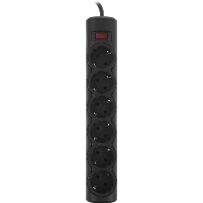Сетевой фильтр Defender DFS 153 3 м, черный, 6 розеток