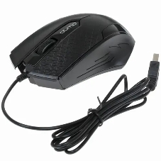 Мышь проводная Qumo Office M14 черный, 1000 dpi, USB, кнопки - 3