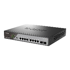 Коммутатор D-Link DSS-200G-10MPP/A1A, 8×1 Гбит/с + 2×1 Гбит/с SFP, настраиваемый