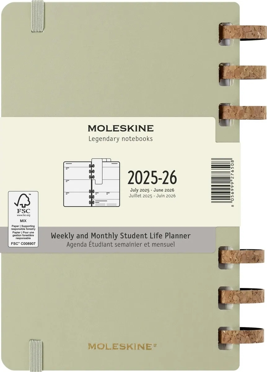 Еженедельник Moleskine ACADEMIC SPIRAL DHSPK5212AMWH3 Large 150х210 мм 200 стр. кремовые страницы спираль киви