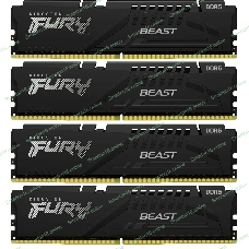 Оперативная память Kingston Fury Beast, DDR5, 64Gb (4x16GB), 6000MHz, CL40, DIMM, с радиаторами, черный
