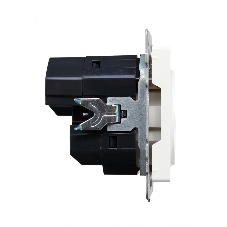 Розетка 1-местная IEK BRITE РЮш10-2-БрБ (BR-R14-16-U21-D31-K01) с заземлением, с защитными шторками, 16А, с USB A+A 5В 3,1А, белый