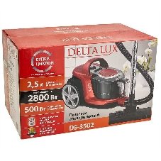 Пылесос Delta LUX DE-3502 красный, 500/2800 Вт, уборка сухая, пылесборник контейнер 2,5 л
