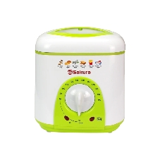Фритюрница Sakura SA-7654GR белый/зеленый, 950 Вт, 1.0 л, антипригарное покрытие