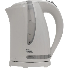 Чайник электрический Oasis K-2PW 1.7 л, 2200 Вт, белый корпус: пластик