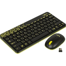 Комплект клавиатура+мышь Logitech MK240 Nano беспроводной, USB, 1000 DPI, чёрный