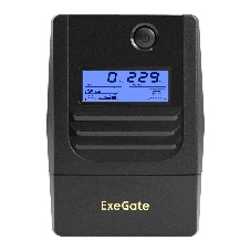Источник бесперебойного питания ExeGate Smart LB-800.LCD.AVR.2SH.USB (800VA/480W, LCD, AVR, 2*Schuko, USB, батарея 12V 9Ah, Black)