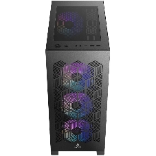 Корпус AZZA Aerohex Black, Midi-Tower, чёрный, 4 x 120 мм