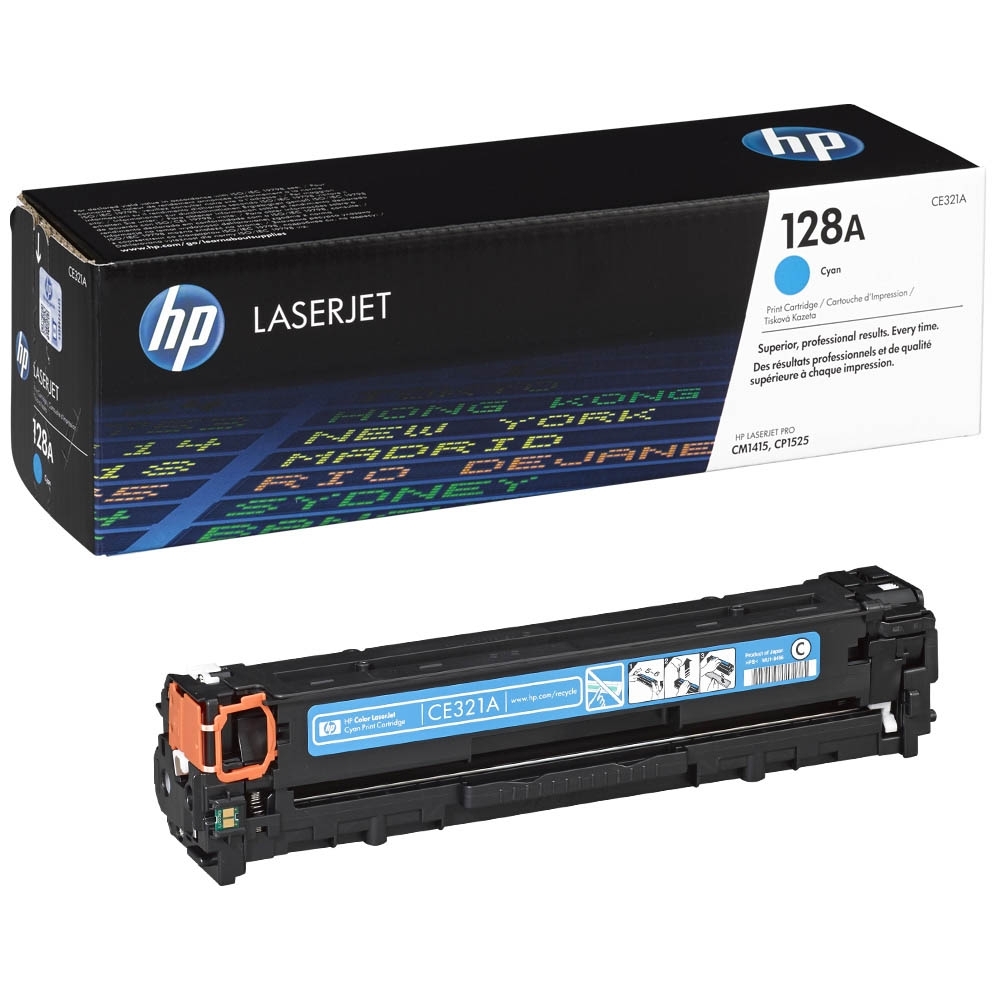 Картридж лазерный HP CE321A 128A голубой для CLJ Pro CM1415FN/CM1415FNW/CP1525N/CP1525NW 1300 стр.
