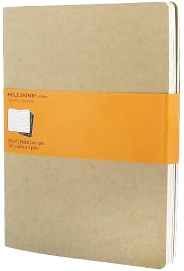 Блокнот Moleskine CAHIER JOURNAL QP421 XLarge 190х250мм обложка картон 120стр. линейка бежевый (3шт)
