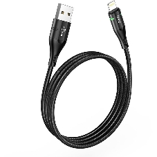 Кабель Hoco U93 Shadow iP USB (m)-Lightning (m) 1.2м черный коробка