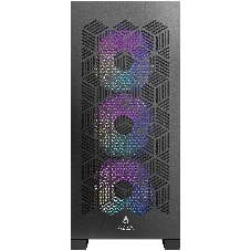 Корпус AZZA Aerohex Black, Midi-Tower, чёрный, 4 x 120 мм