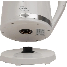 Чайник электрический Oasis K-2PW 1.7 л, 2200 Вт, белый корпус: пластик