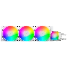 Система жидкостного охлаждения Water Cooling System Geometric Future Eskimo Pro 360 (240W, 360мм, ARGb, белый/Fans: 3x120мм, 80.81CFM, 34.2dBA, 2000RPM/Pump height 54мм, 3200RPM, Rad thickness 27мм/S: 1851, 1700, 1200, 115X, 2011, 2066, AM5, AM4)