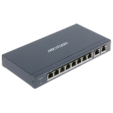 Коммутатор Hikvision DS-3E0310P-E/M, 8×100 Мбит/с PoE+ + 1×1 Гбит/с RJ45 + 1×1 Гбит/с Combo, неуправляемый