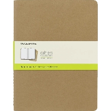 Блокнот Moleskine CAHIER JOURNAL QP423 XLarge 190х250 мм, обложка картон, 120 страниц, нелинованный, бежевый (3 шт)