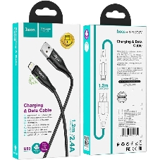Кабель Hoco U93 Shadow iP USB (m)-Lightning (m) 1.2м черный коробка