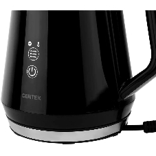 Чайник Centek CT-0019, 1100 Вт, стекло, черный и серебристый
