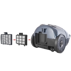 Пылесос Endever SkyClean VC-252 синий/серый, 350/1800 Вт, уборка сухая, пылесборник мешок 2.5 л