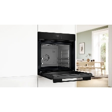 Электрический духовой шкаф Bosch HJG852YB0T Serie 6, 60 см, 66 л, черный,сенсорное управление, 8 режимов+AutoPilot 30(30 автоматических программ), LCD-дисплей, галогенное освещение, самоочистка EcoClean,Soft Open and Soft Close door,телескопические направляющие на 2 уровнях