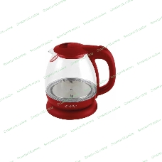Чайник электрический Energy E-296 1л, стекло/пластик, красный,1100 Вт