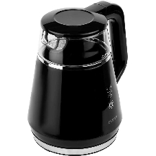 Чайник Centek CT-0019, 1100 Вт, стекло, черный и серебристый