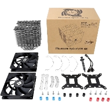 Кулер для процессора Thermalright Phantom Spirit 120 SE черный (4-pin PWM, 154mm, Ni/Cu, 7x6mm, 2x120мм, 66.17CFM, 25.6dBA, 1500RPM, S: 1200, 1700, 1851, 115X, AM4, AM5, silver, black)