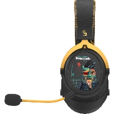Гарнитура Bloody MR595 Renegade чёрный, беспроводная + проводная, Bluetooth/радиоканал/USB-C, до 135 ч, подсветка, съёмный микрофон