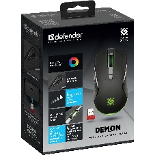 Мышь беспроводная Defender Demon GM-534 черный, 3200 dpi, радиоканал, USB, кнопки - 6