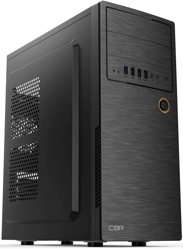 Корпус CBR PCC-ATX-E180-USB32-USB22-WPSU, Midi-Tower, чёрный