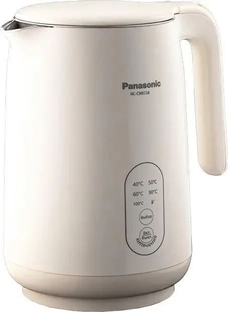 Чайник электрический Panasonic NC-CWK72A 1.5 л, 1500 Вт, полупропилен/нержавеющая сталь, бежевый