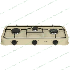 Плита настольная газовая АКСИНЬЯ КС-107 трехконфорочная,бежевый