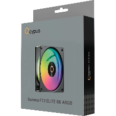 Вентилятор для корпуса Ocypus Gaммa F12 Elite BK ARGB REVERSE BLADE 3 IN 1, 120x120x25мм, 4-PIN PWM, 600-1800 RPM, 26 DBA MAX, HYDRO BEARING
