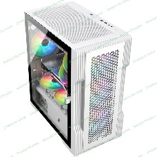 Компьютерный корпус 1STPLAYER TRILOBITE T3 белый/mATX, TG/4x 120мм LED fans inc./T3-WH-4F1-W