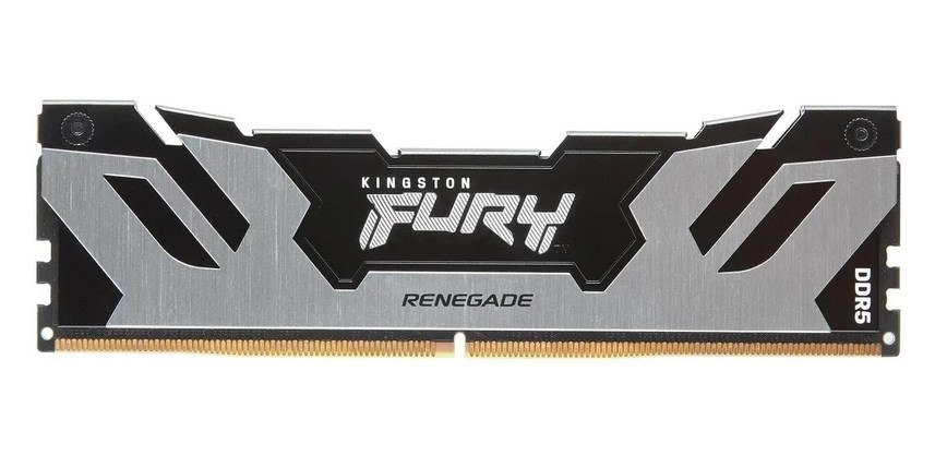 Оперативная память Kingston Fury Renegade, DDR5, 16Gb (1x16Gb), 8000MHz, CL38, DIMM, с радиаторами, серебристый/черный