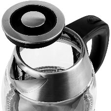 Чайник электрический Centek CT-0018, 1.2л, 1600Вт, стекло, серебристый