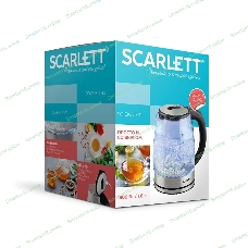 Чайник электрический Scarlett SC-EK27G70 1.8л. 1800Вт серебристый/черный (корпус: стекло)