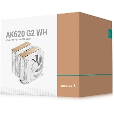 Кулер для процессора DEEPCOOL AK620 G2 WH LGA1851/1700/1200/115X/AM5/AM4 (8шт/кор, TDP 260W, PWM, DUAL Fan 120мм, 6 тепл. трубок, Copper Base, Wood-grain top cover, белый) RET (R-AK620G2-WHNNMN-GJD)