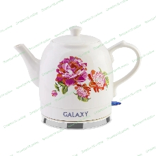Чайник электрический Galaxy Line GL 0503 белый, керамический корпус, 1400 Вт, 1,4 л, индикатор работы, указатель максимального уровня воды