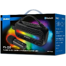 Колонка портативная SVEN PS-255 черный 12W 1.0 BT 3600mAh