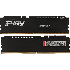 Оперативная память Kingston Fury Beast, DDR5, 32Gb (2x16Gb), 6000MHz, CL36, DIMM, с радиатором, черный
